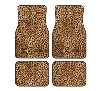 Leopard Print Print Car Foot Mat Four-Piece Set Full Set With Non-Slip Rubber Backing