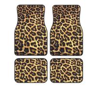 Leopard Print Print Car Foot Mat Four-Piece Set Full Set With Non-Slip Rubber Backing