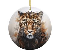 Leopard Print Print Christmas Tree Ceramic Hanging,Holiday Decor For New Year Home Decor Keepsake