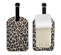 Leopard Print Print Luggage Tags Id Leather Travel Bag Labels Checked Baggage Tagstravel Identifier for Luggage