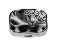 Leopard Print Print Pill Box, 2 Large Compartmensts to Moistureproof Portable Pill Box Organiser for Travel