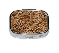 Leopard Print Print Pill Box, 2 Large Compartmensts to Moistureproof Portable Pill Box Organiser for Travel