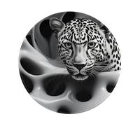 Leopard Print Print Premium-Textured Mouse Mat Waterproof Non-Slip Rubber Base Round Mousepad For Office Gaming Laptop