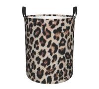 Leopard Print Print Print Circular Laundry Hamper With Rope Handle Collapsible Waterproof Laundry Basket For Kids Toys Room, Bedroom, Living Room, Gift Basket Dirty Clothes Organizer Storage Basket