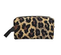 Leopard Print Print Printed Cosmetic Case with Handle, Lightweight Compact Storage for Makeup, Toiletries & Gadgets, Make up Organiser for Travel, School, Work