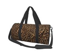 (Leopard Print) Print Round Large Travel Bag - Multi-Compartment Organizer Lightweight for Trips & Sports