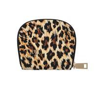 Leopard Print Printed Card Holder Wallet, Women's PU Leather Card Case Wallet & Pocket Wallet