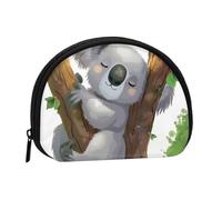 Leopard Print Printed Coin Purse Mini Pouch Change Zipper Wallet Gifts for Women Girls, Hugging Tree Koala, One Size, Hugging Tree Koala