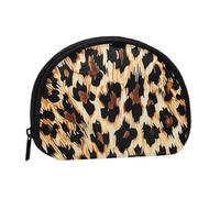 Leopard Print Printed Coin Purse Wallet, Shell Shape Mini Change Pouch Holder for Men Women