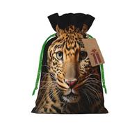 Leopard Print Printed Drawstring Gift Bags With Tags,Reusable Favor Pouches
