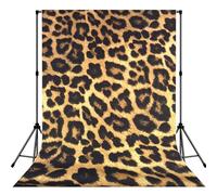 Leopard Print Printed Portrait Backdrop, Non Reflective Polyester Screen, Smooth Background for Recording