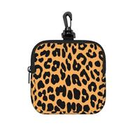 Leopard Print Printed, Square Zipper Storage Bag, Neoprene Coin Purse, Small Wallets, Change Pouch, Change Purse