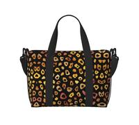 Leopard Print Printed Travel Tote Bag, Large Capacity Gym Bag, Lightweight Weekend Travel Shoulder Bag, Unisex