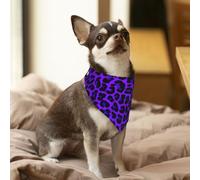 Leopard Print Purple,Dog Bandanas Cotton Pet Scarf Adjustable Bibs for Pet,M