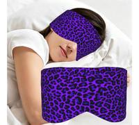 Leopard Print Purple, Sleep Mask for Home Travel, Full Eye Covers Light Blocking Eye Mask Sleep Eye and Ear Muffs
