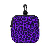 Leopard Print Purple, Square Zipper Storage Bag, Neoprene Coin Purse, Small Wallets, Change Pouch, Change Purse