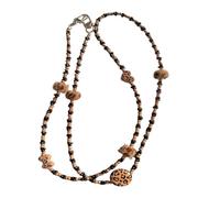 Leopard Print PVC Crossbody Phone Strap with Removable Luxury Bone Charm for Women Travel Animal Print Phone Strap Jewelry, フリーサイズ