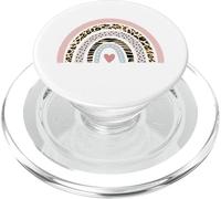 Leopard Print Rainbow - Pink Animal Pattern Boho Rainbow PopSockets PopGrip for MagSafe