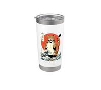 Leopard Print Ramen Japanese Kawaii Anime Womens Leopard Stainless Steel Insulated Tumbler