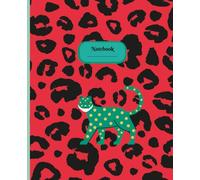 Leopard Print RED COVER Composition Notebook: Colorful College Ruled - back to scholl fall collection - 110 Pages - 7,5x9,25: Vibrant and unique ... Children, young adults, men and women