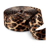 Leopard Print Ribbon 15m x 2.5cm, Leopard Print Bandana, Cheetah Print Ribbon for Gift Wrapping, Craft Ribbon 1 Inch Wide for DIY Bows, Cake and Party Decorations