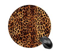 Leopard Print Round Mouse Pad 7.8 Inch, Portable Gaming Mouse Mat with Non-Slip Rubber Base & Smooth Surface, Waterproof Mousepad for PC, Laptop, Computer, Office, Home
