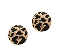 Leopard Print Round Stud Earrings