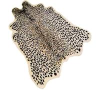 Leopard Print Rug,Faux Cowhide,Artificial Carpet,Simulation Cowhide, Leopard, Tiger, Zebra, Cow Hide Mat Animal Print Rug Hide Faux Carpet (A) / 40x37inch,3.3x3.1ft