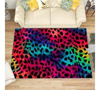 Leopard Print Rug Large - Cheetah Print Rug, Ombre Leopard Skin Rugs for Living Room Bedroom, Washable Non Slip Soft Square Carpet, Patterned Area Rugs & Home Decor 120x120 cm