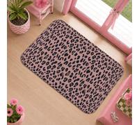 Leopard Print Runner Rug, Modern Chic Spots Texture Peach College Dorm Essentials Indoor Doormat Accents Rug Non Shedding for Kitchen Entryway Decor 2x3 Ft