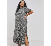 Leopard Print Satin Midi Dress Leopard 22