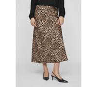 Leopard Print Satin Skirt with High Waist leopard print