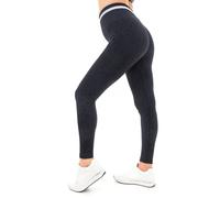 LEOPARD PRINT SEAMLESS LEGGINGS BLACK L