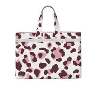 Leopard Print Seamless Pink Animals African,Canvas Document Bag Zipper File Tote Bag Handbag Briefcase for School Office