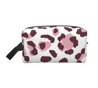 Leopard Print Seamless Pink Animals AfricanLarge Capacity Cosmetic Organizer，Travel Makeup Bag for Women