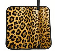 Leopard Print Seat Cushion Folding, Indoor Outdoor Portable Chair Cushion for Camping, Waterproof Memory Foam Sitting Mats for Picnic Hiking, Lightweight & Compact 15.8 x 15.8 in