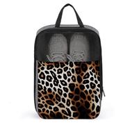 Leopard Print Shoe Bag Travel Shoe Organizer Water-Resistant Shoe Pouch with Zipper Sneaker Dust Bag, gray, One Size, Modern