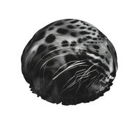Leopard Print Shower Essentials Bonnet For Women, Large Washable Elastic Band Bath Hair Wrap Shower Cap