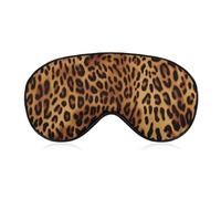 Leopard Print Sleep Mask for Women Men, Soft Eye Mask with Adjustable Strap for Sleeping, Light Blocking Travel Blindfold for Nap Comfortable Eye Cover for Home Office