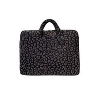 Leopard Print Soft Pad Tablet Bag Shockproof Fluffy Padded Bag Wear Resist Tablet Storage Shoulder Bag Commute Work Study Bag