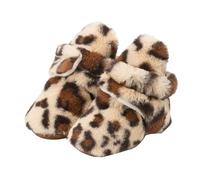 Leopard Print Soft Sole Infant Walking Shoes Cozy Autumn Winter Baby Girl Boots For Newborns To 18 Months With Flexible Design (Beige, 0-6)