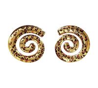 Leopard Print Spiral Stainless Steel Stud Earrings for Women