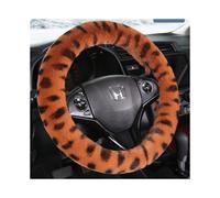(Leopard print spring color, Steering wheel cover + handbrake + gear cover) [Not cold in winter, big plush] Car plush steering wheel cover, car winter handle cover, universal, warm and non-slip