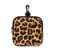 Leopard Print, Square Zipper Storage Bag, Neoprene Coin Purse, Small Wallets, Change Pouch, Change Purse