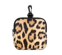 Leopard Print, Square Zipper Storage Bag, Neoprene Coin Purse, Small Wallets, Change Pouch, Change Purse