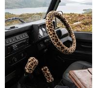 Leopard Print Steering Wheel Cover, Car Wheel Covers, D Shape Steering Wheel Cover, Car Wheel Cover, Leopard Print Accessories