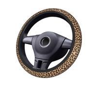 Leopard Print Steering Wheel Cover, Non-Slip Car Accessories, Universal Fit for Most Vehicles, Stylish and Comfortable Grip, 15x15 Inches