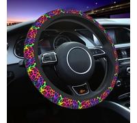 Leopard Print Steering Wheel Covers Non Slip Neoprene Universal 15 Inch Steering Wheel Protector Car Cover for Men Women