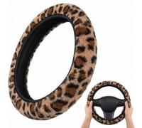 Leopard Print Steering Wheel Covers, Soft and Comfortable Leopard Print Car Accessories, Fluffy Plush Cheetah Wheels Cover, Stylish Animal Accesories for Women & Men, Most Vehicles, Driving Experience