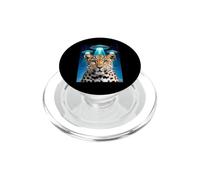Leopard Print Stuff Leopard Alien UFOs Weird Womens Leopard PopSockets PopGrip for MagSafe
